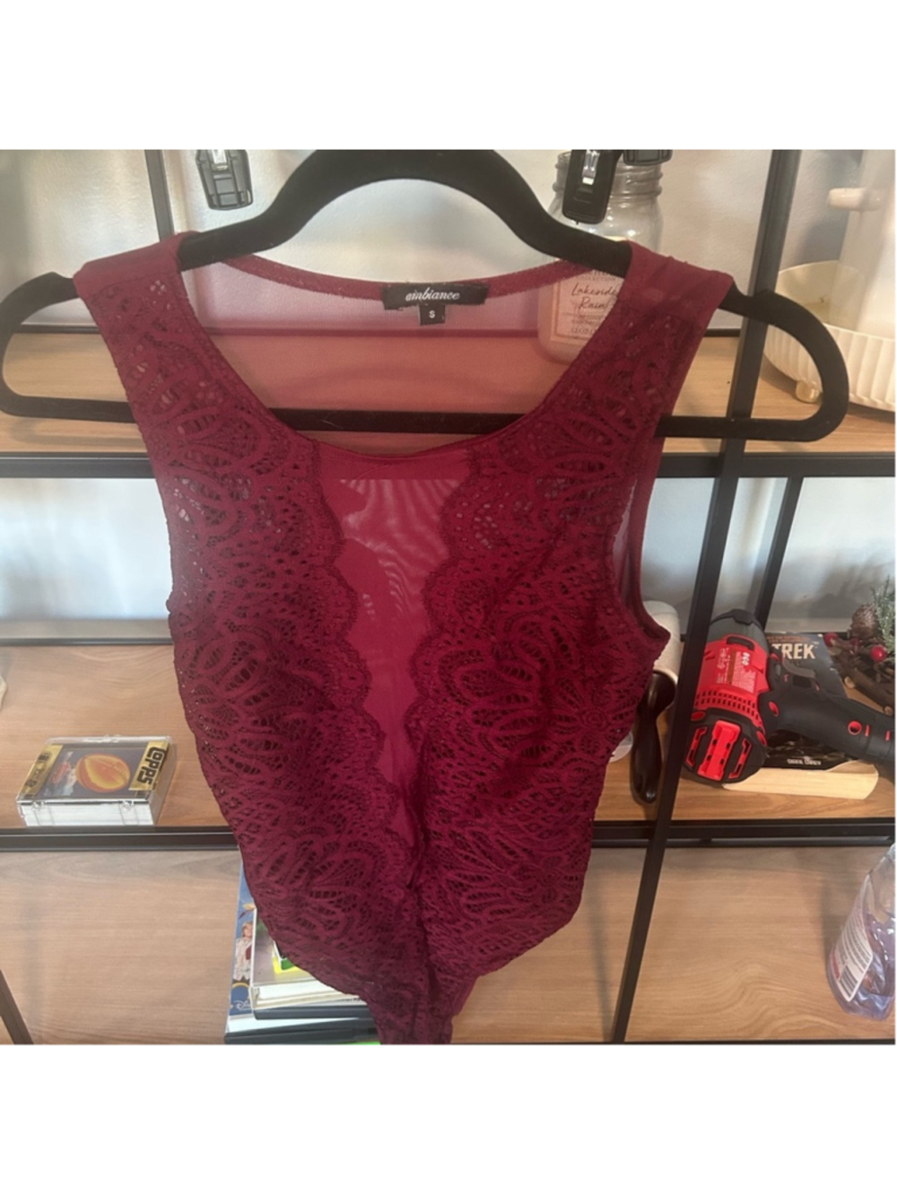 Ambiance Maroon Lace Top